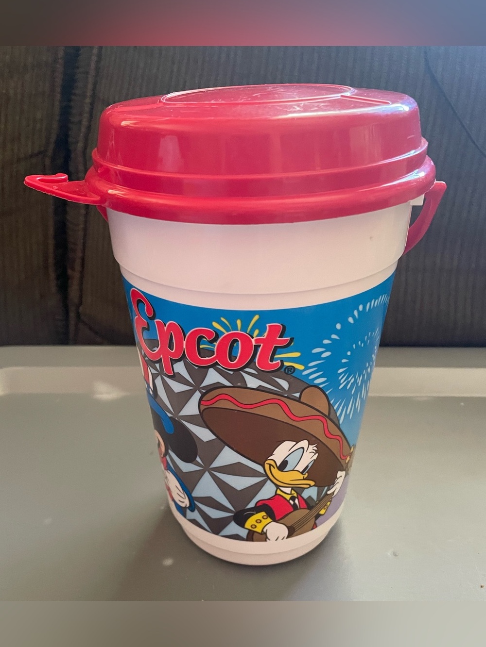 Vintage Disney Epcot Souvenir Popcorn Bucket Park Exclusive 90’s